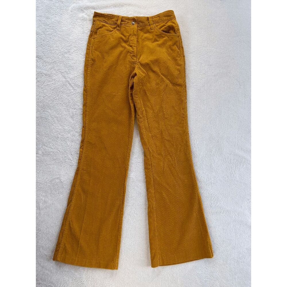 Vintage 1970s Corduroy Flare Jeans 100% Cotton, Gold Color, Size 14/Waist 30